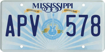 MS license plate APV578