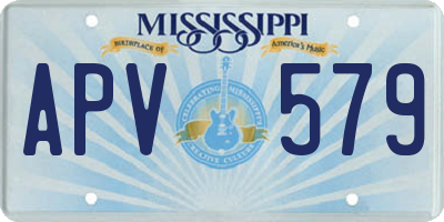 MS license plate APV579
