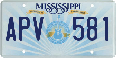MS license plate APV581