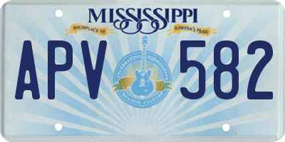MS license plate APV582