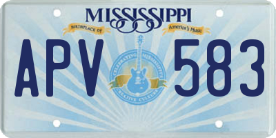 MS license plate APV583