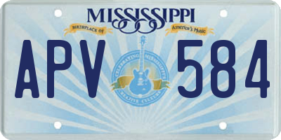 MS license plate APV584