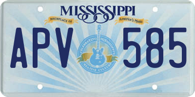 MS license plate APV585