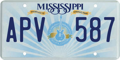 MS license plate APV587