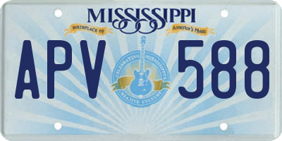 MS license plate APV588