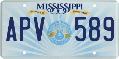 MS license plate APV589