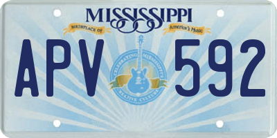MS license plate APV592