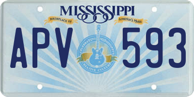 MS license plate APV593