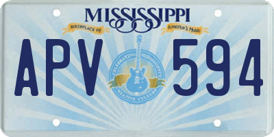 MS license plate APV594