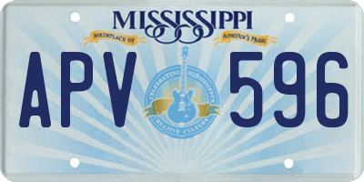 MS license plate APV596
