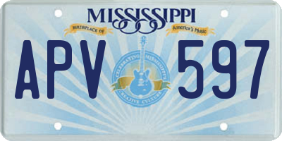 MS license plate APV597