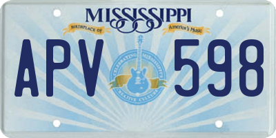 MS license plate APV598