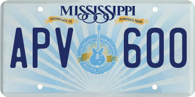 MS license plate APV600