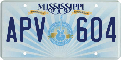 MS license plate APV604