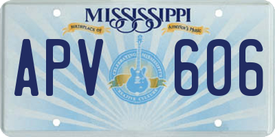 MS license plate APV606