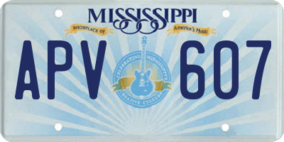 MS license plate APV607