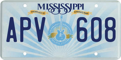 MS license plate APV608