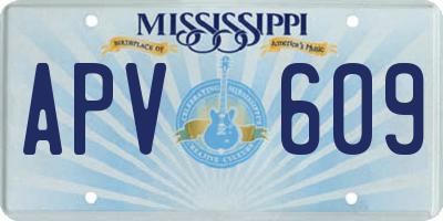 MS license plate APV609