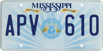 MS license plate APV610