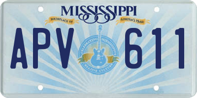 MS license plate APV611