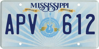 MS license plate APV612
