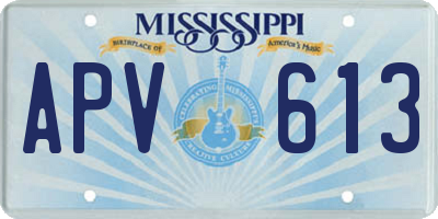 MS license plate APV613