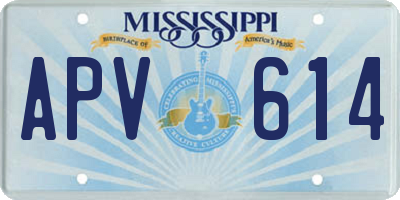 MS license plate APV614