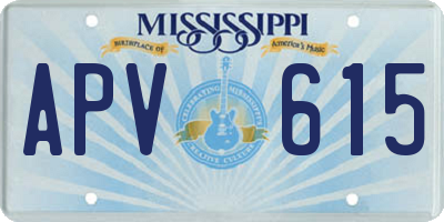 MS license plate APV615