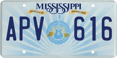 MS license plate APV616