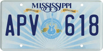MS license plate APV618