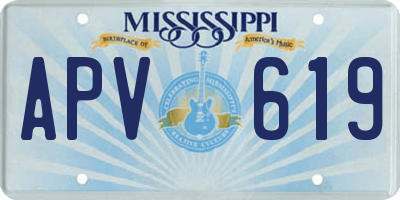 MS license plate APV619