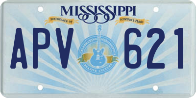 MS license plate APV621