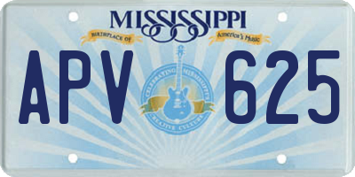 MS license plate APV625