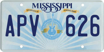 MS license plate APV626