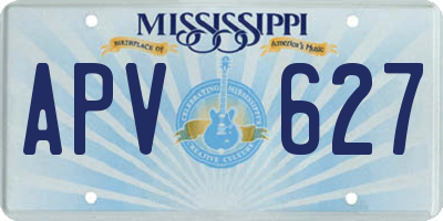 MS license plate APV627
