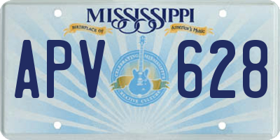 MS license plate APV628