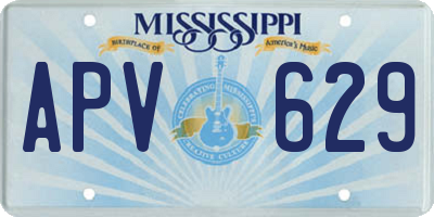 MS license plate APV629