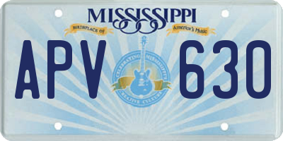 MS license plate APV630