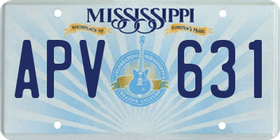 MS license plate APV631