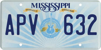 MS license plate APV632