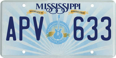 MS license plate APV633