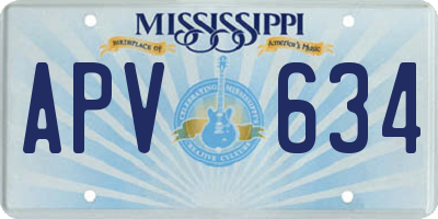 MS license plate APV634