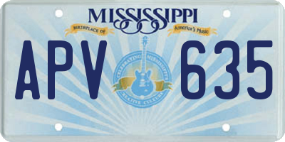 MS license plate APV635