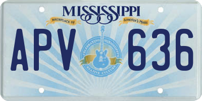 MS license plate APV636