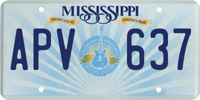 MS license plate APV637