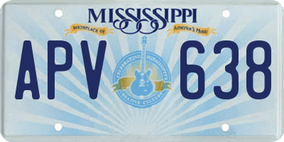 MS license plate APV638