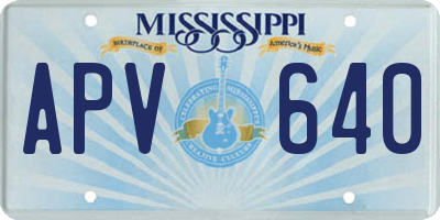 MS license plate APV640