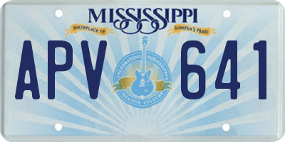 MS license plate APV641