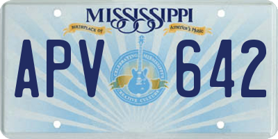 MS license plate APV642