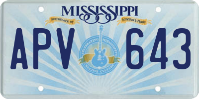 MS license plate APV643